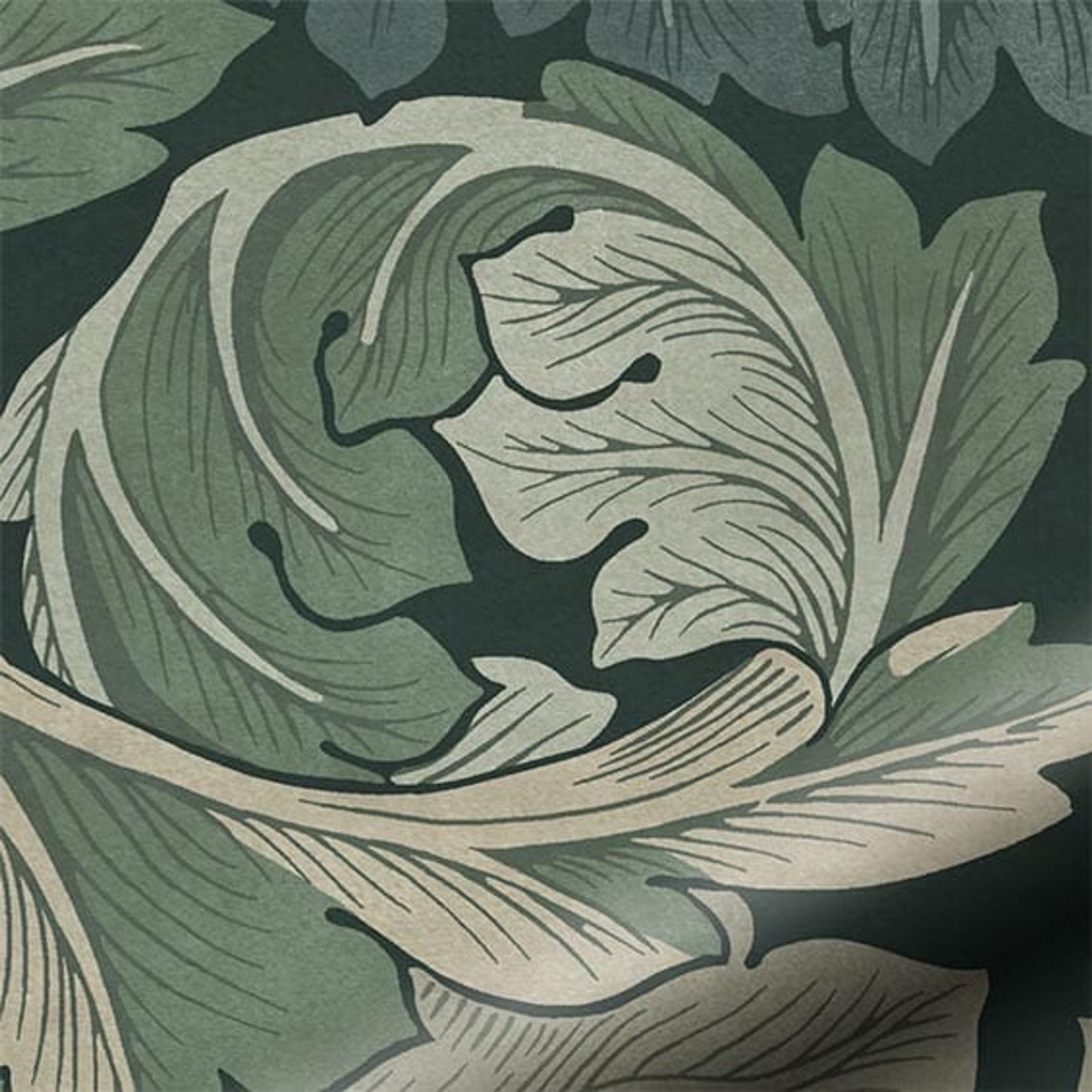 William Morris Acanthus Velvet Forest | Curtains gallery detail image