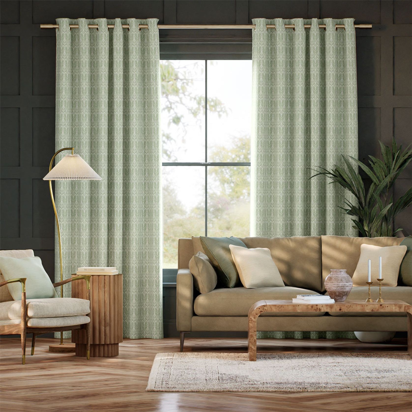 Liberty Quill Feather Sage | Curtains gallery detail image