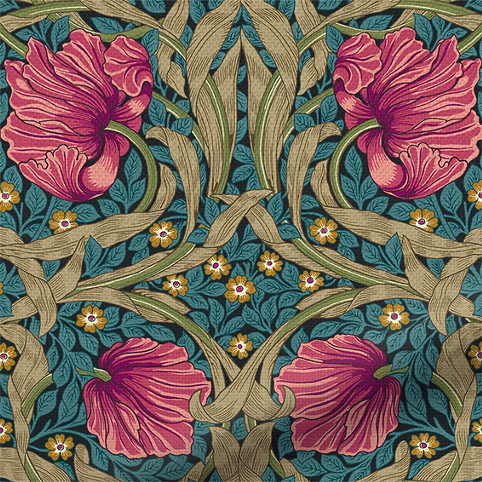 William Morris Pimpernel Teal | Curtains gallery detail image