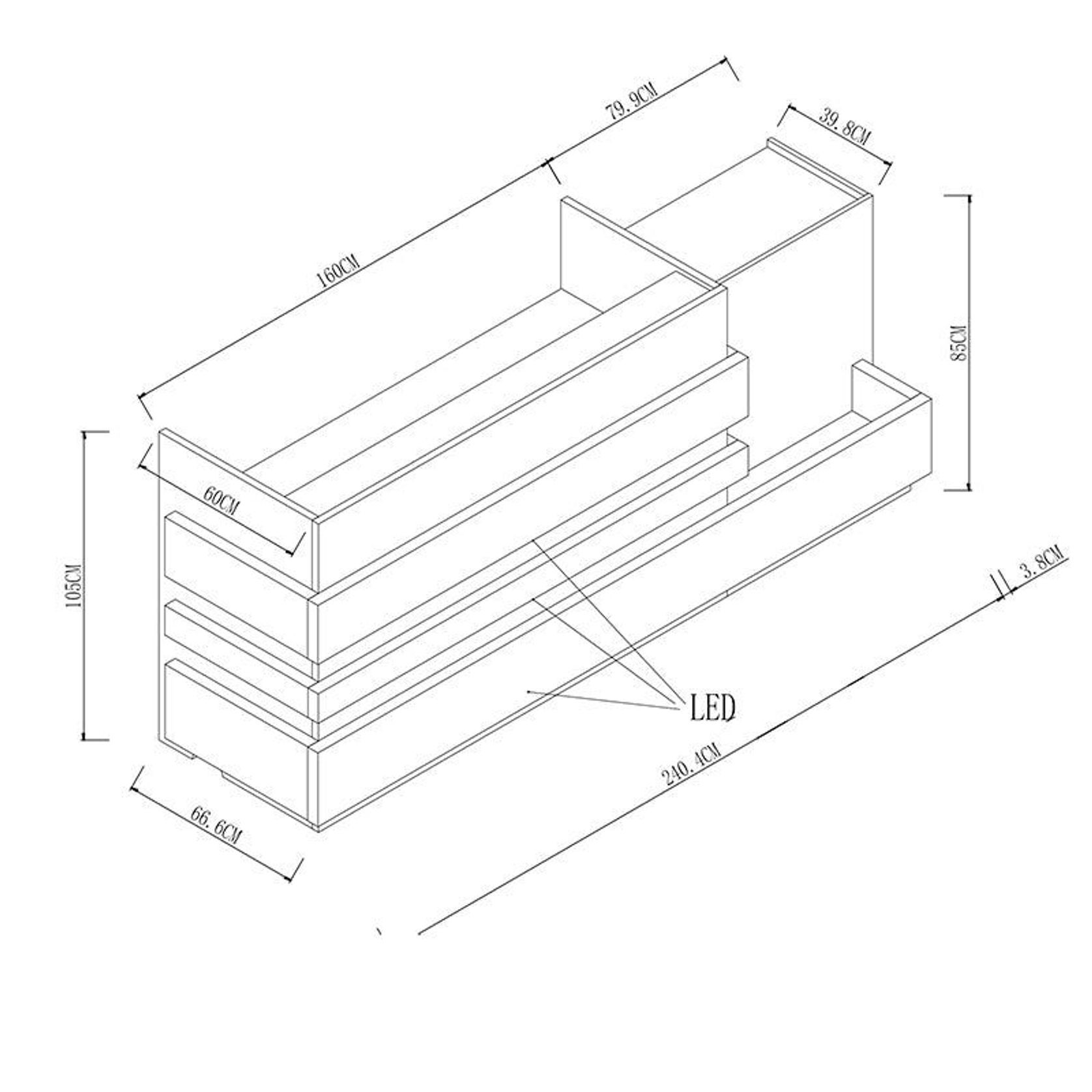 KERAN  Reception Desk 2.44M Right Panel - Acacia & Carbon Grey Colour gallery detail image