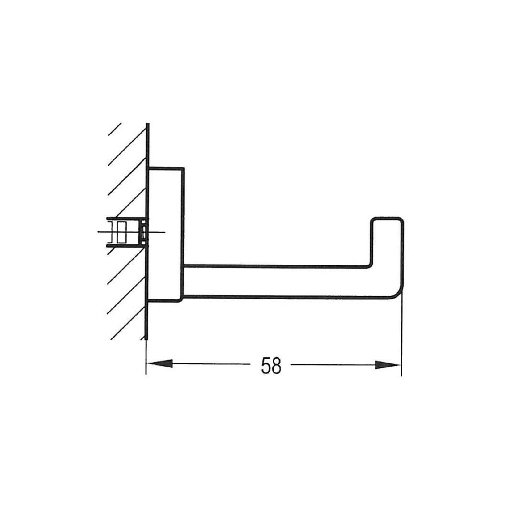 Cubic Robe Hook Satin Black gallery detail image