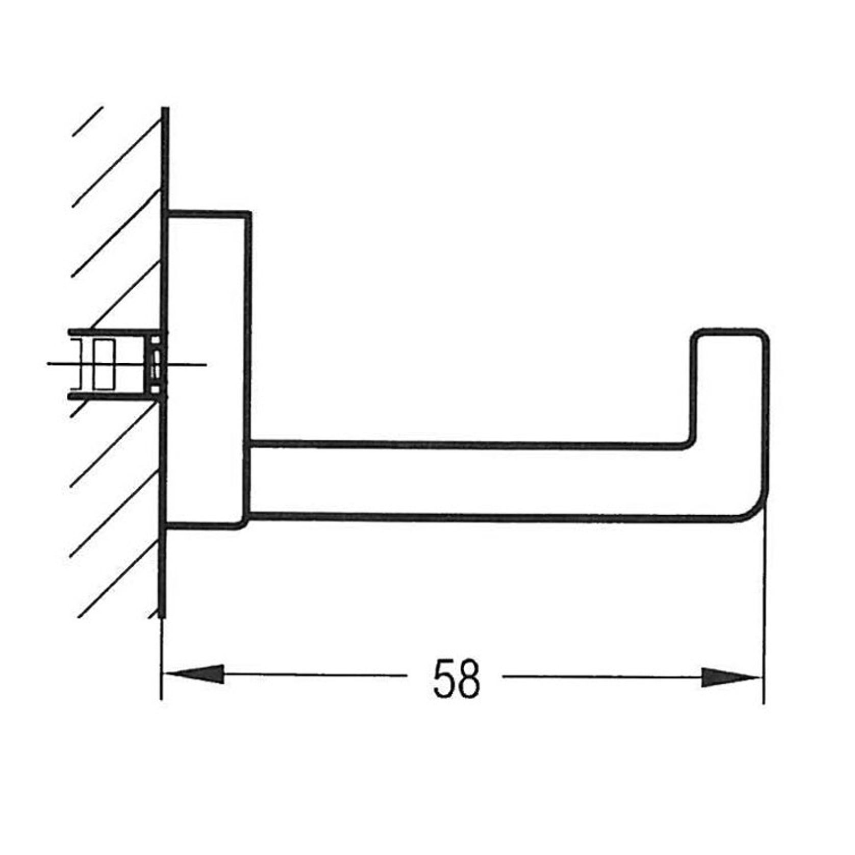 Cubic Robe Hook Satin Black gallery detail image