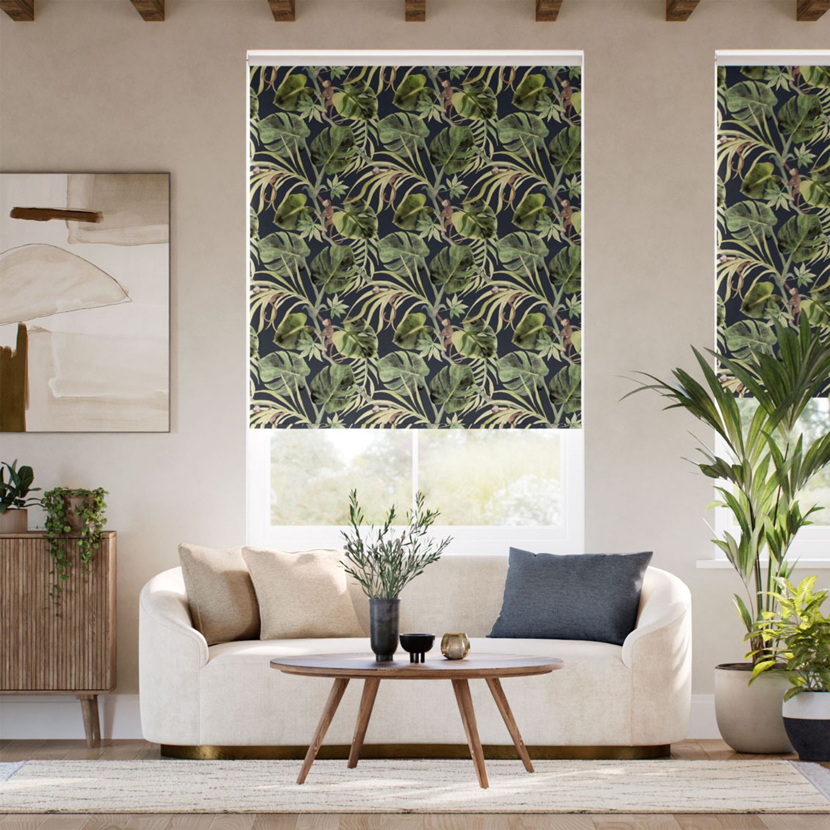 Clarke & Clarke Monkey Business Slate | Roller Blinds gallery detail image