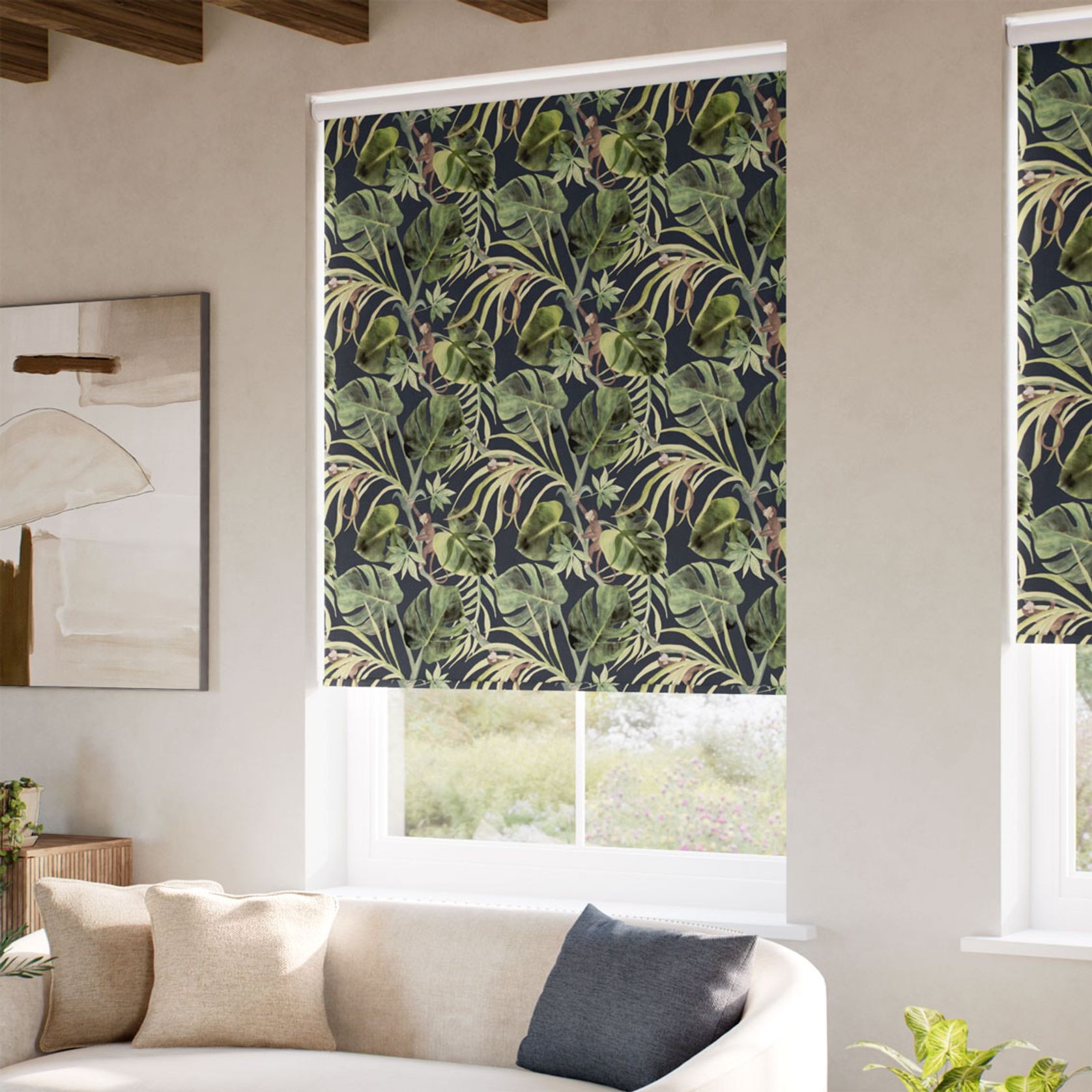 Clarke & Clarke Monkey Business Slate | Roller Blinds gallery detail image