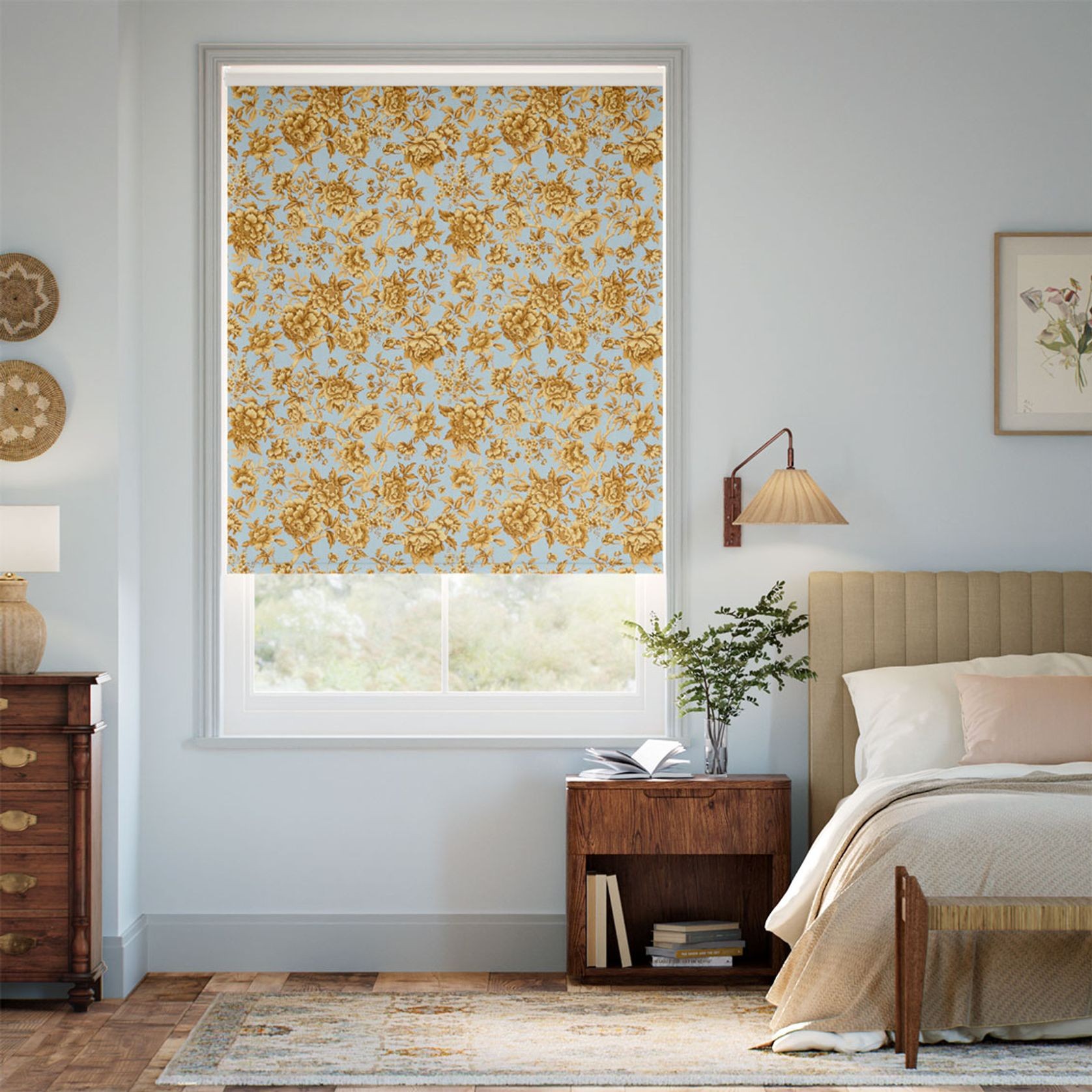 Liberty & Bridgerton Regency Trail Gold | Roller Blinds gallery detail image