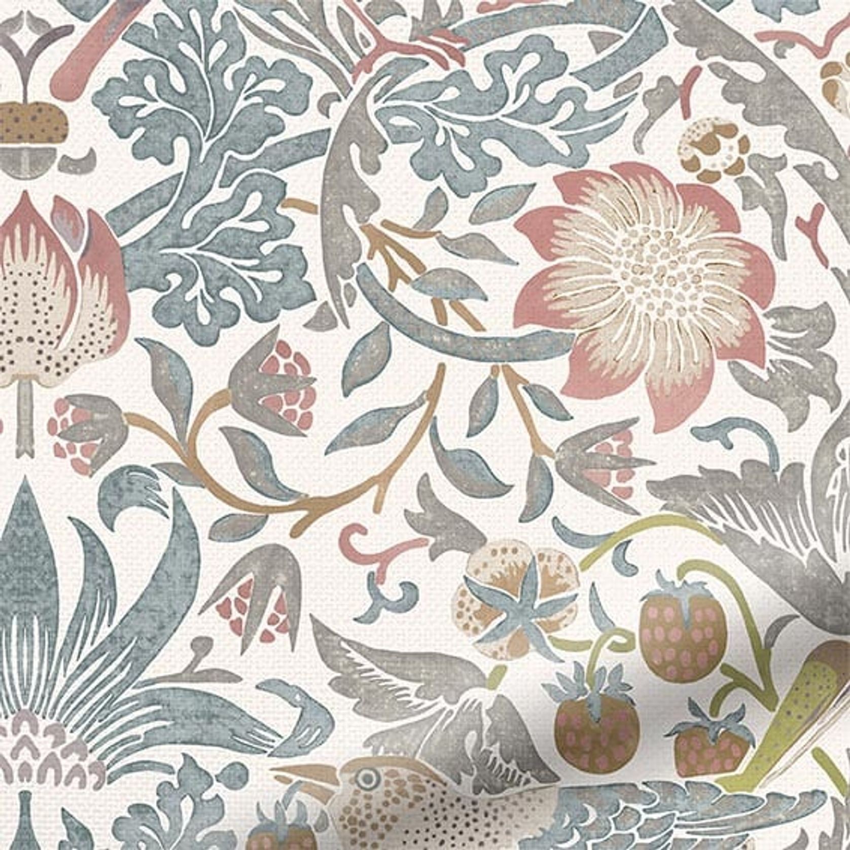 William Morris Strawberry Thief Rose | Roller Blinds gallery detail image