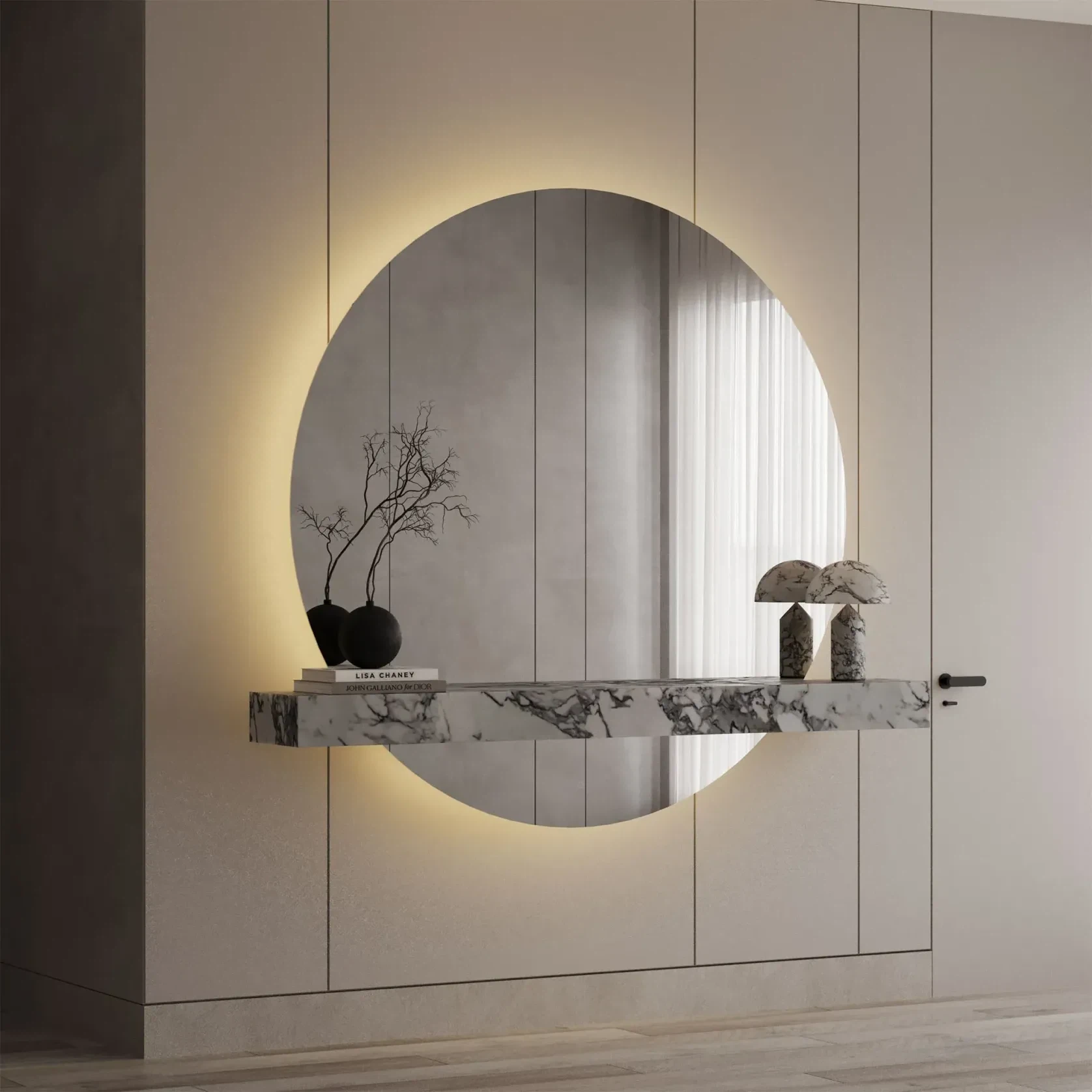 Céline Large Round Mirror | 1800 x 1800 gallery detail image