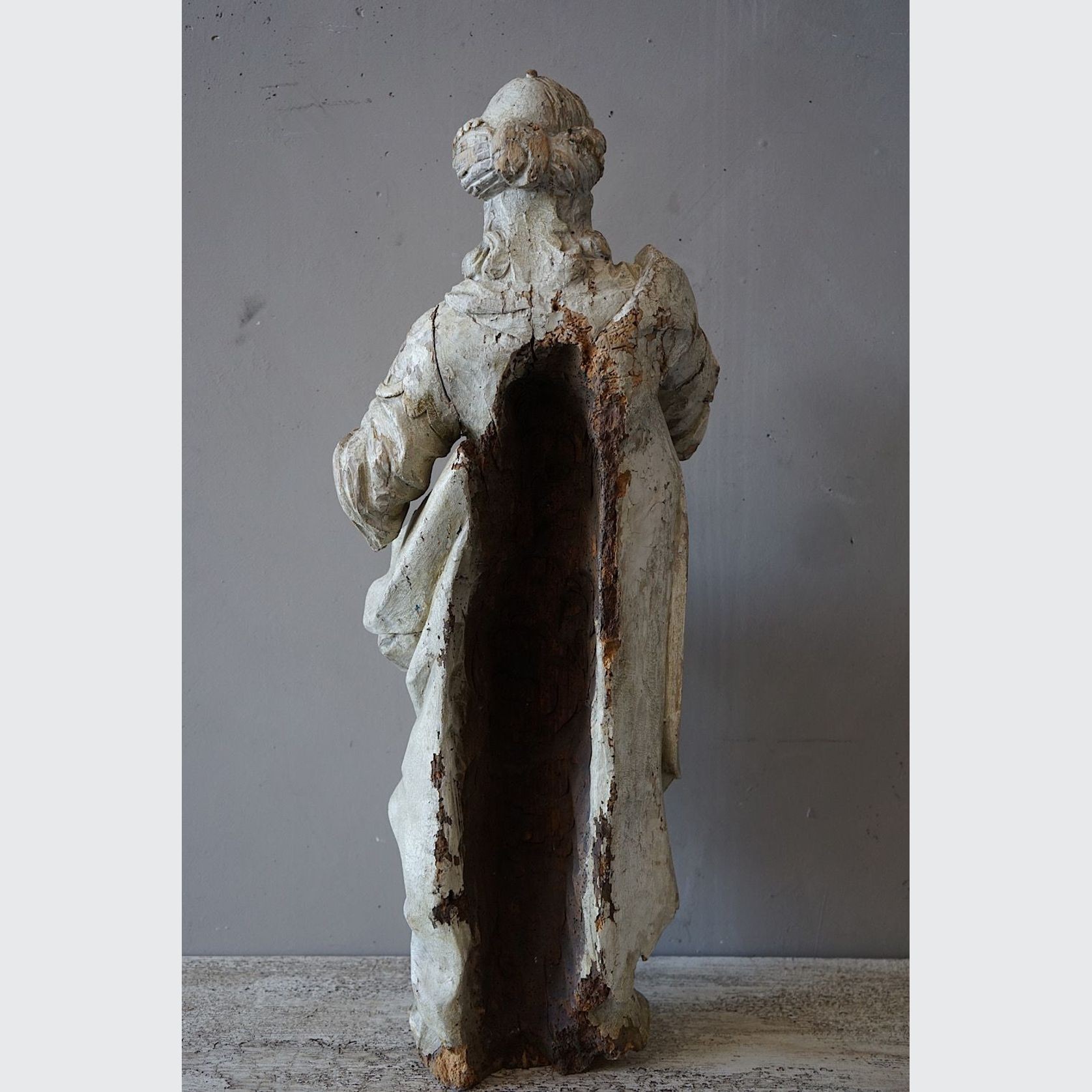 Antique French Carved Statue of a Saint gallery detail image