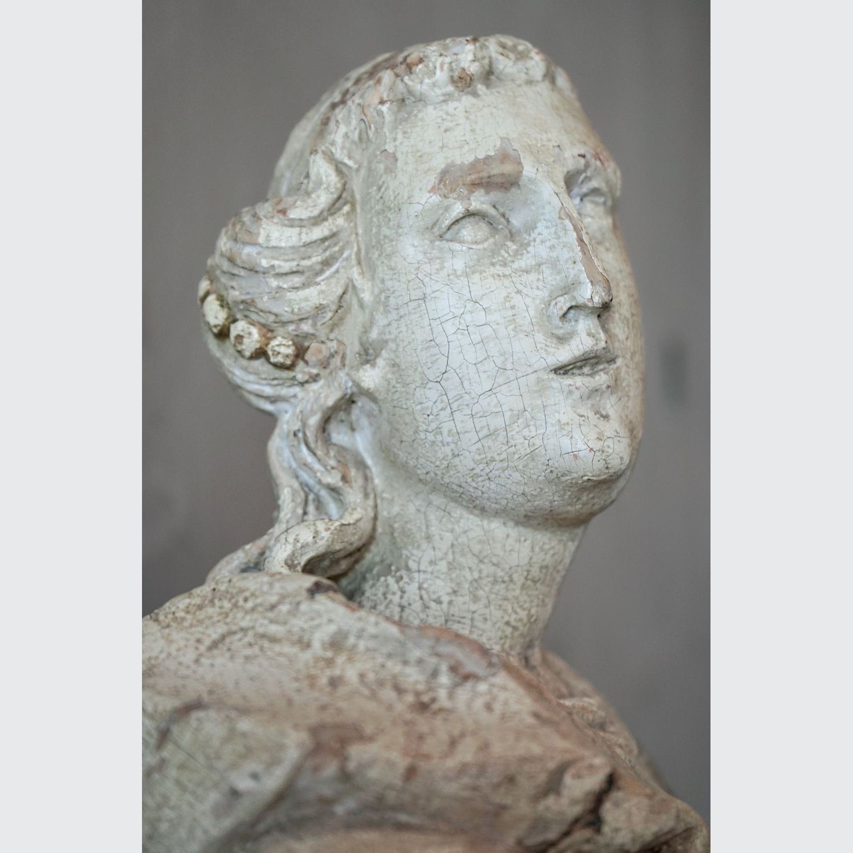 Antique French Carved Statue of a Saint gallery detail image