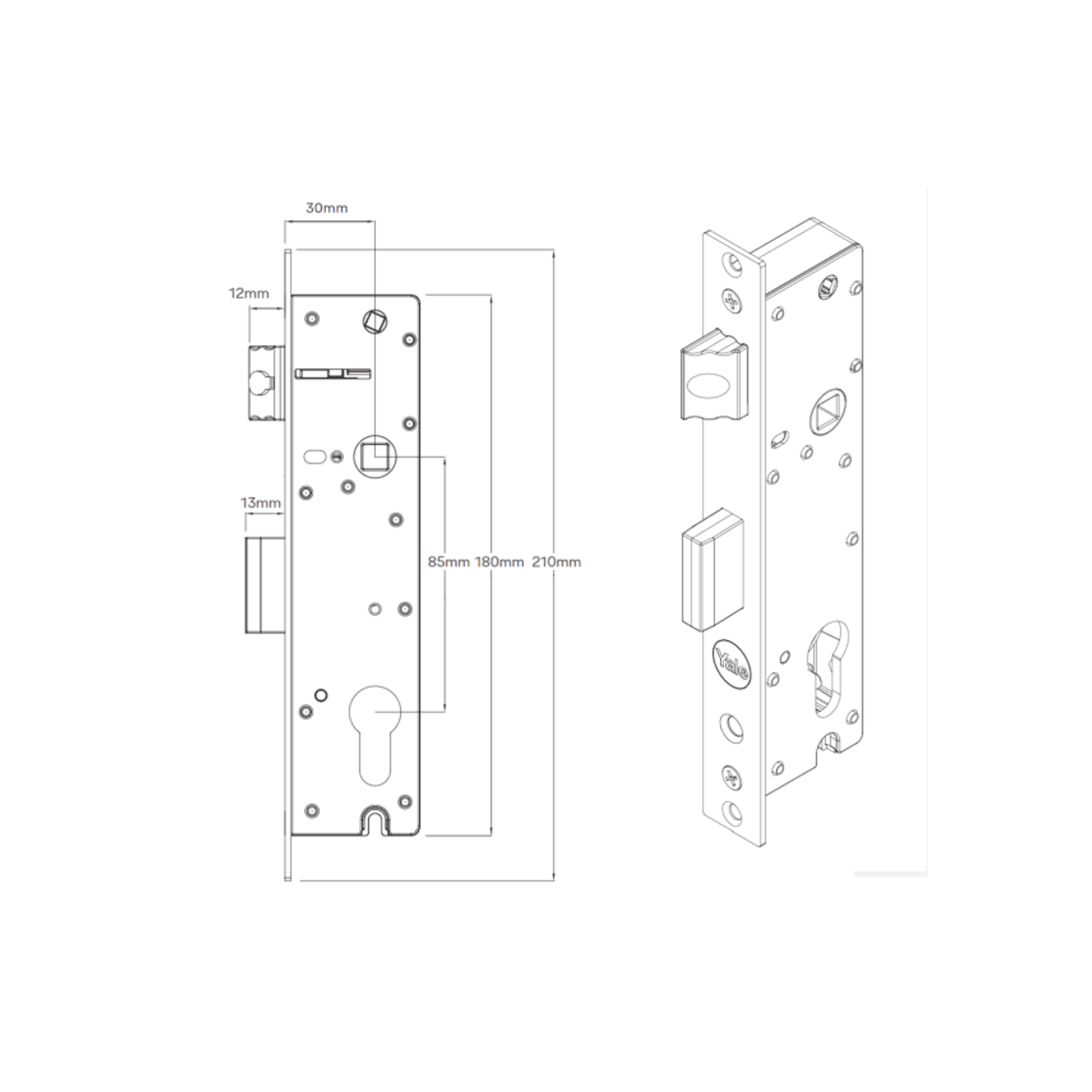 Yale Induro 2-Point Mortice Lock gallery detail image