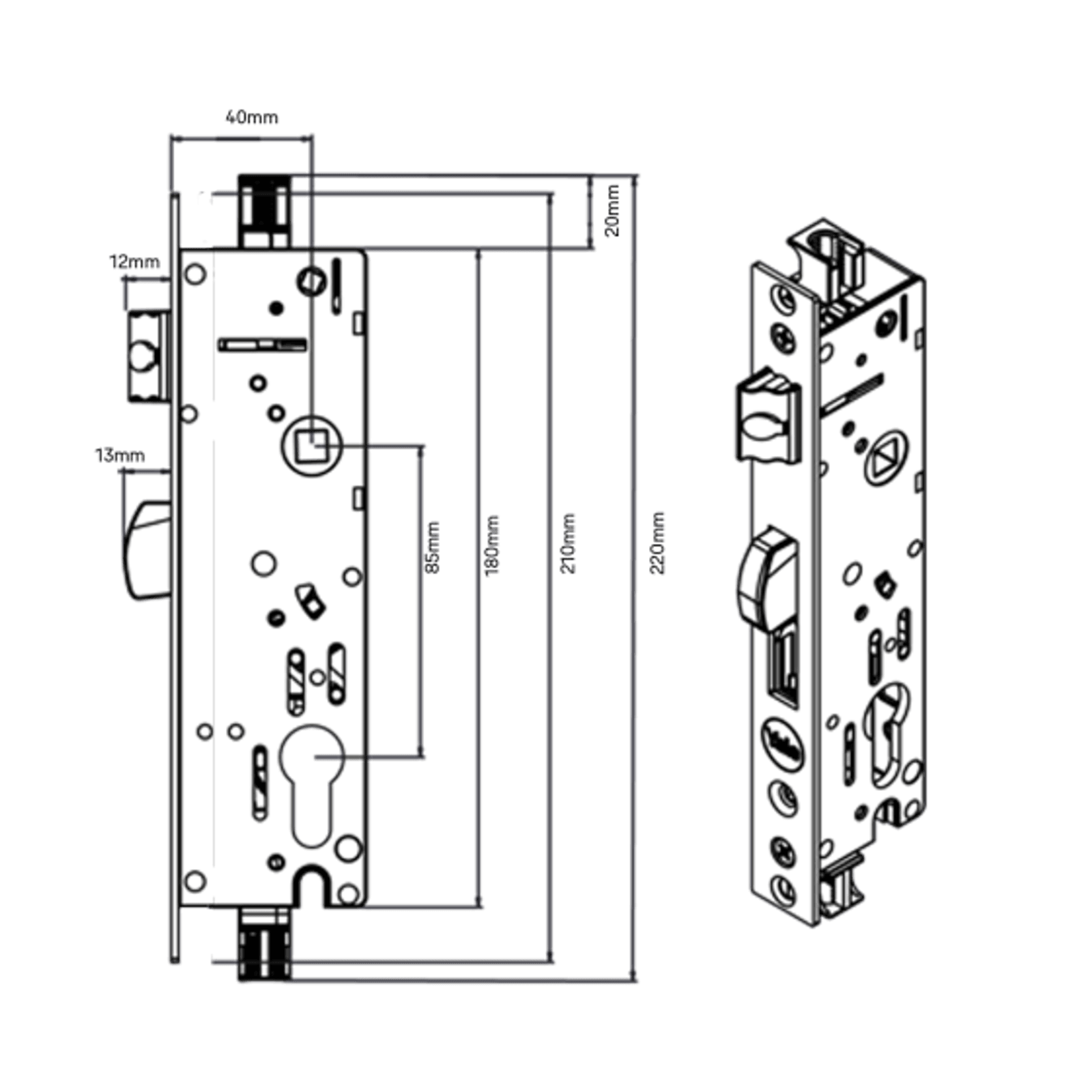 Yale Induro 4-Point Mortice Lock gallery detail image