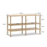Rakie Wide Display Shelving Unit | Natural Oak gallery detail image