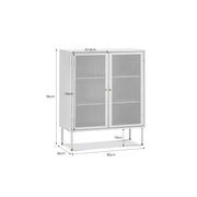 Mesh 2 Door Low Storage Cabinet | Matte White gallery detail image