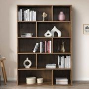Stax Staggered Bookcase | Rustic Walnut | Wide | 1.2m gallery detail image
