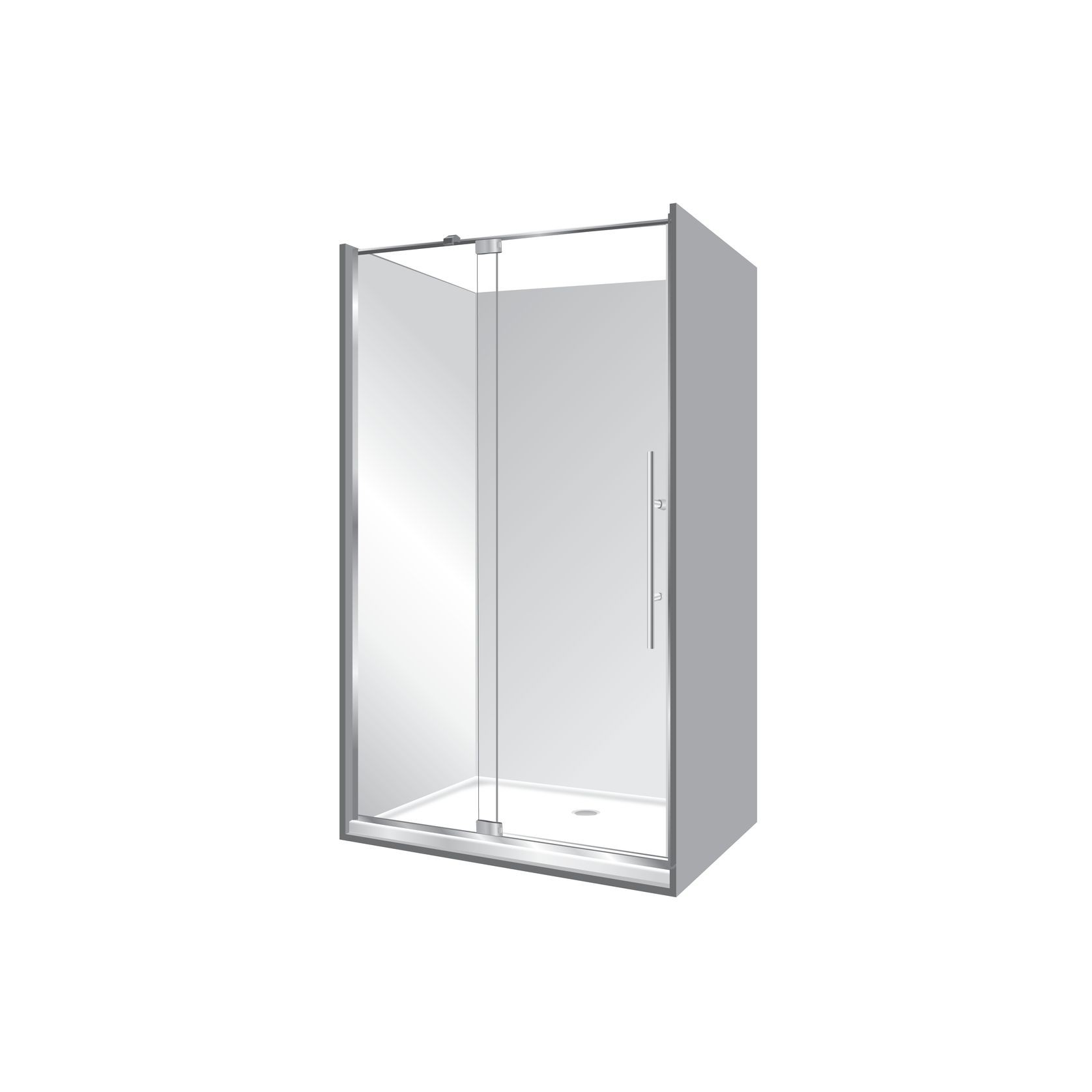 Adjustable Frameless Pivot Alcove 1000x1200x1000 gallery detail image