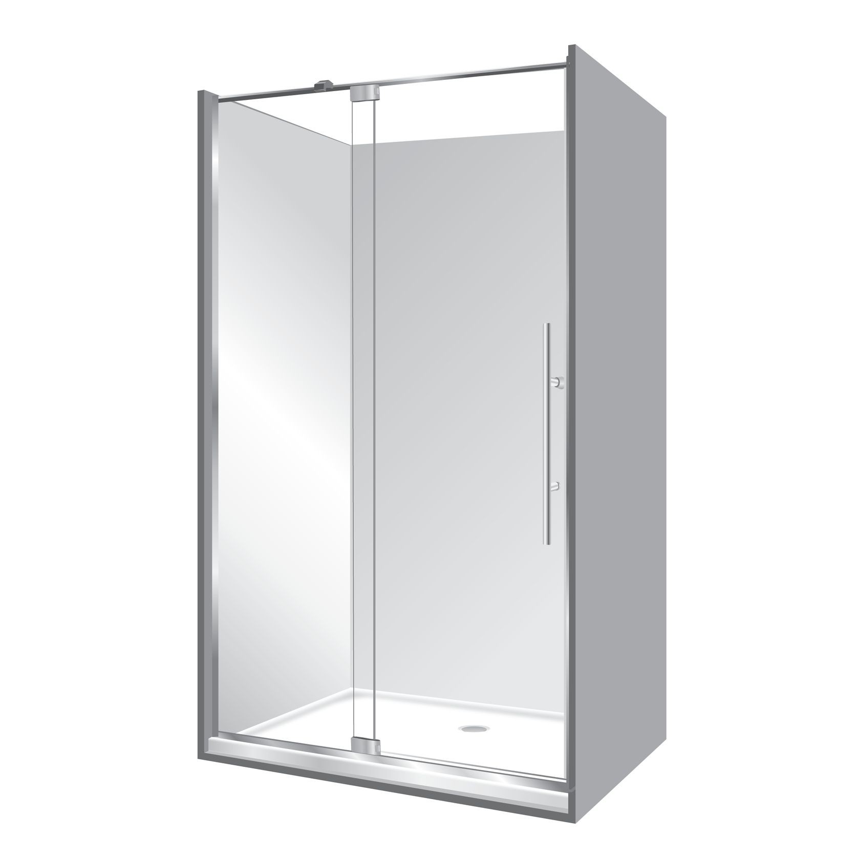 Adjustable Frameless Pivot Alcove 1000x1200x1000 gallery detail image