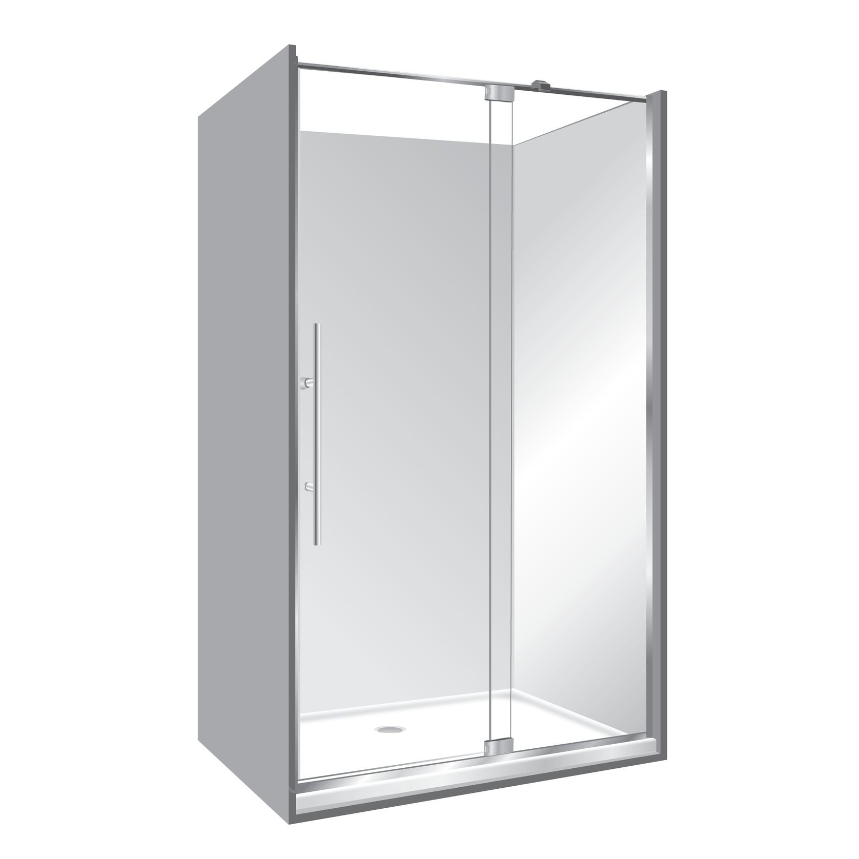 Adjustable Frameless Pivot Alcove 1000x1200x1000 gallery detail image