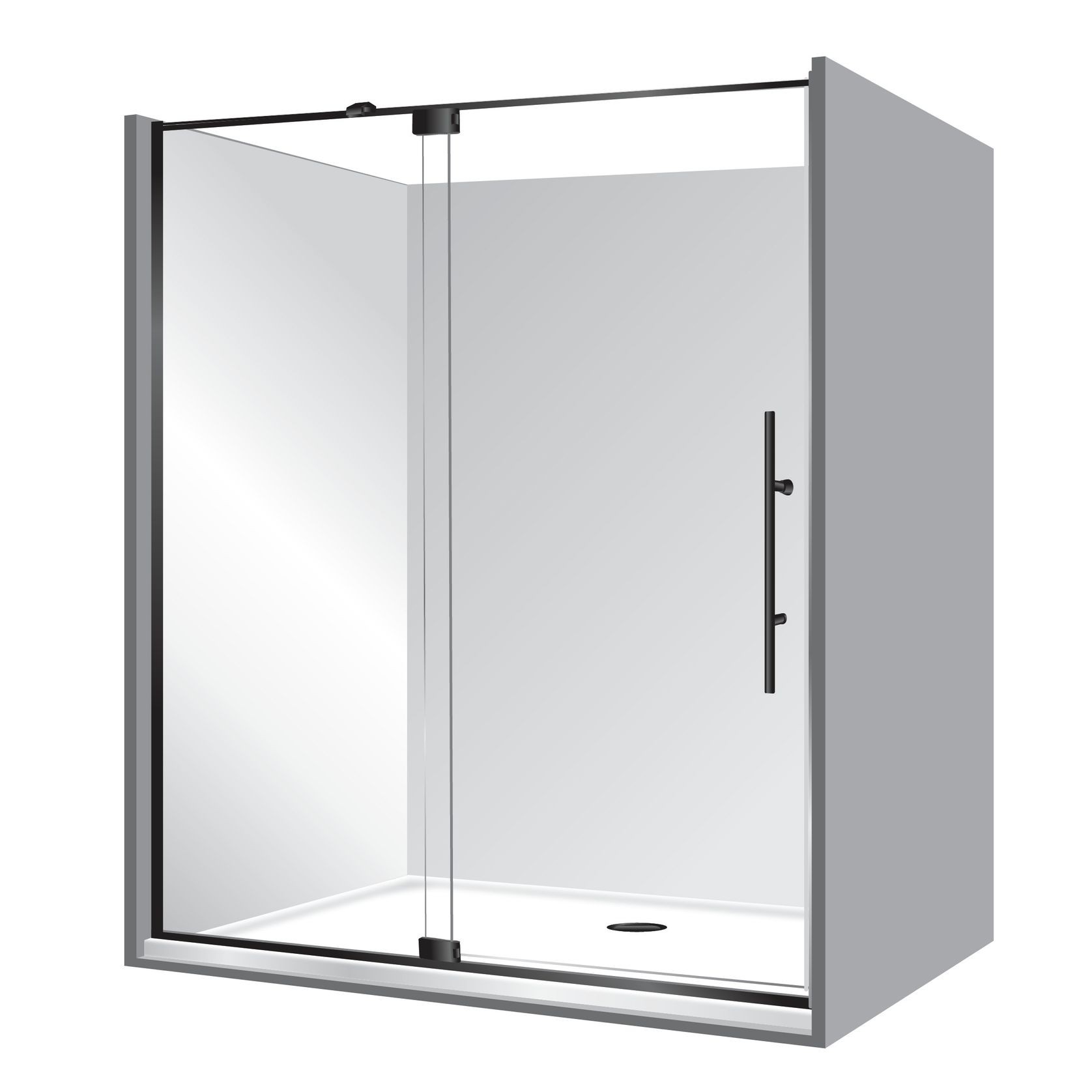 Adjustable Frameless Pivot Alcove 900x1500x900 gallery detail image