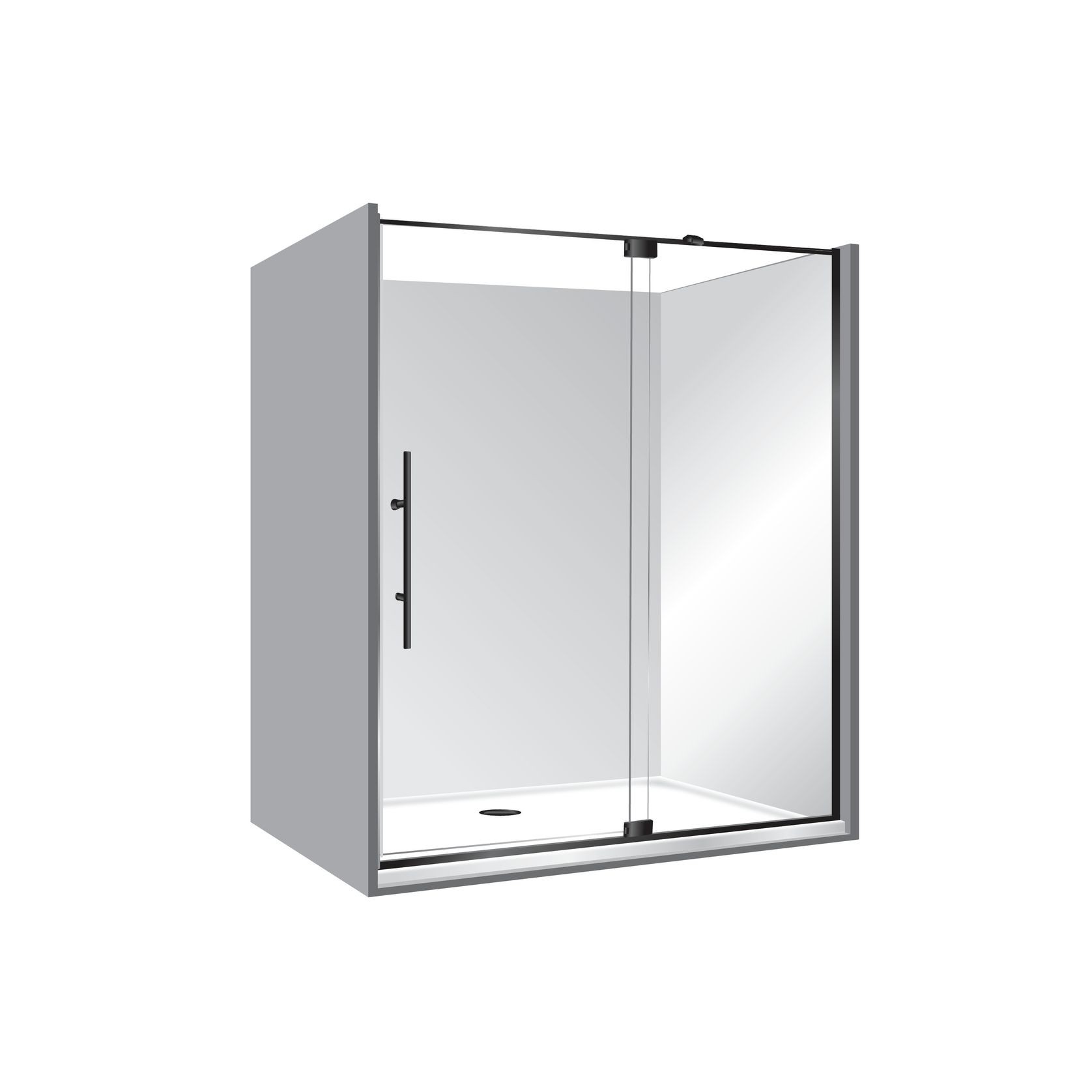 Adjustable Frameless Pivot Alcove 800x1200x800 gallery detail image