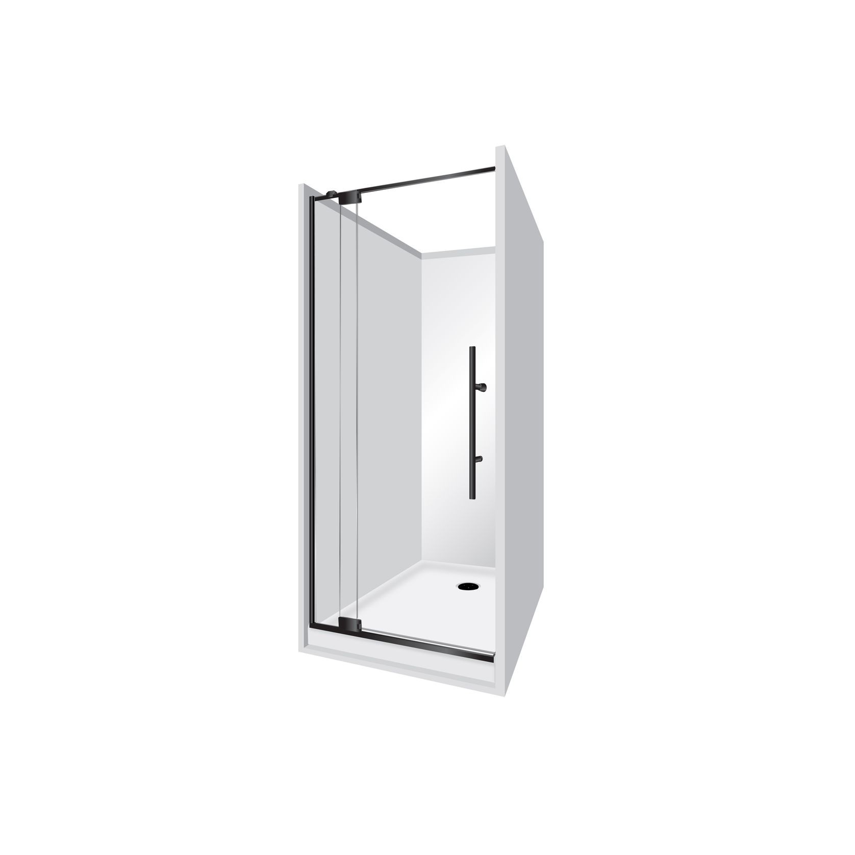 Adjustable Frameless Pivot Alcove 1200x900x1200 gallery detail image