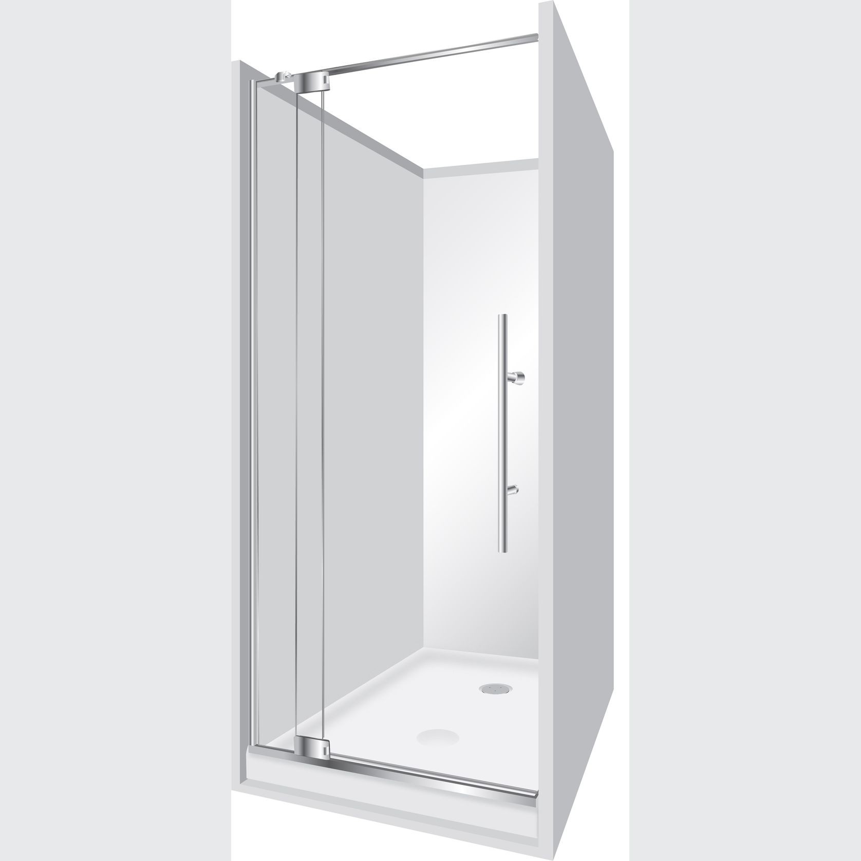 Adjustable Frameless Pivot Alcove 1200x900x1200 gallery detail image