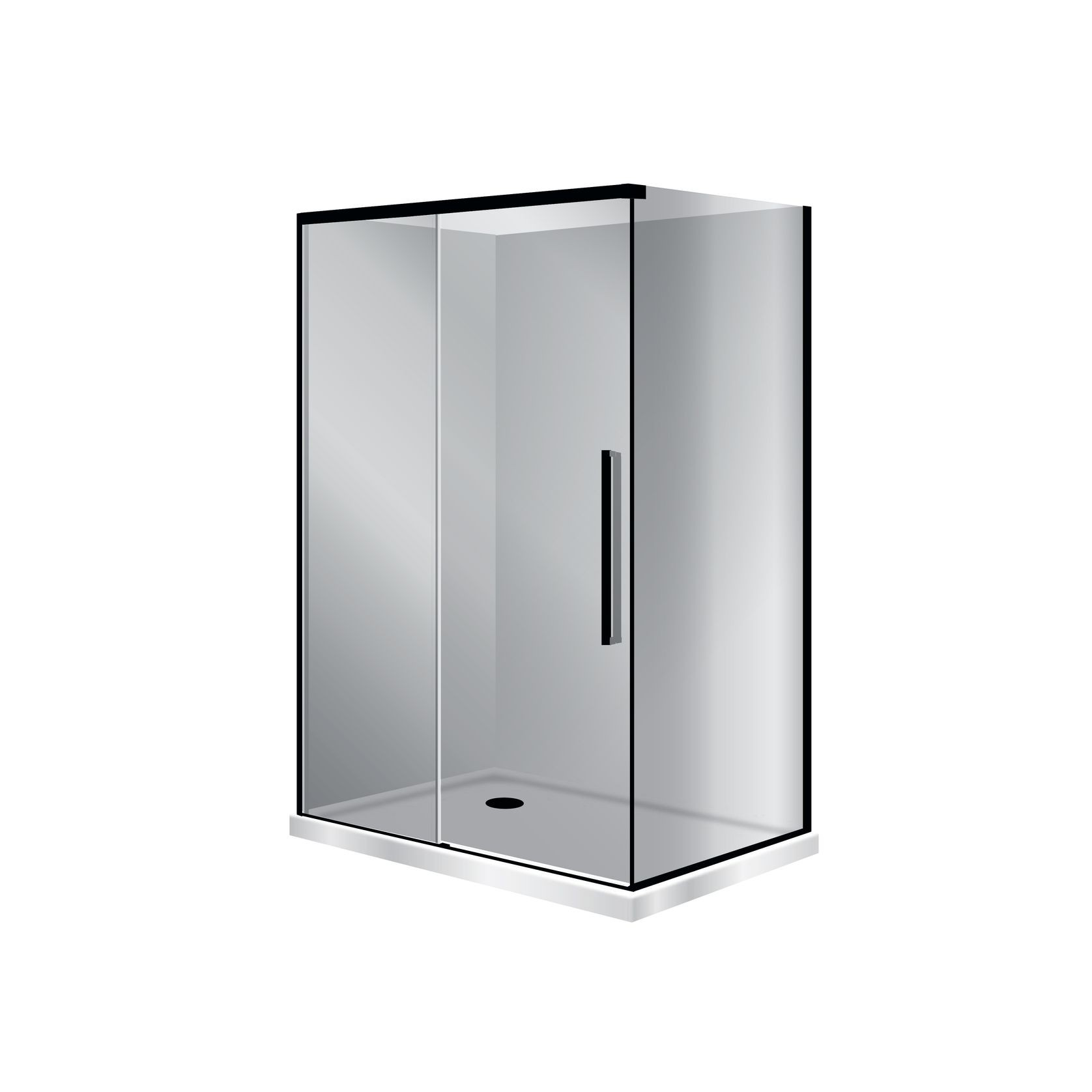 Horizon 2 Sided Sliding Door Shower with Grey Glass gallery detail image