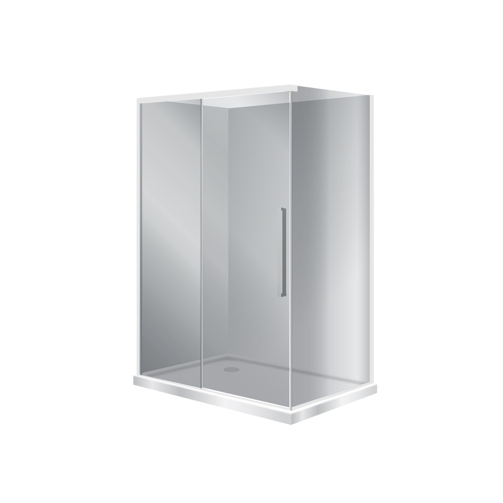 Horizon 2 Sided Sliding Door Shower with Grey Glass gallery detail image
