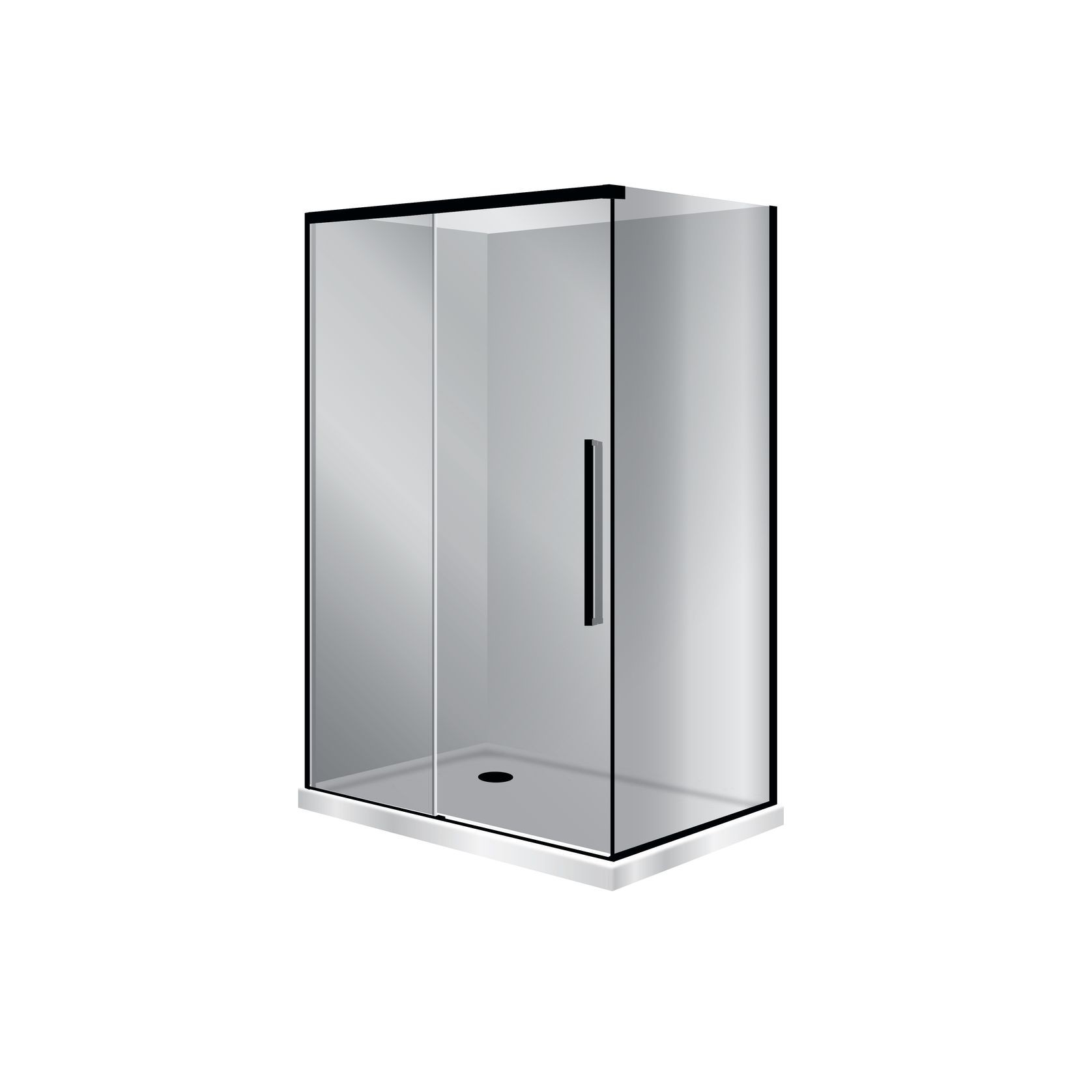 Horizon 2 Sided Sliding Door Shower with Grey Glass gallery detail image