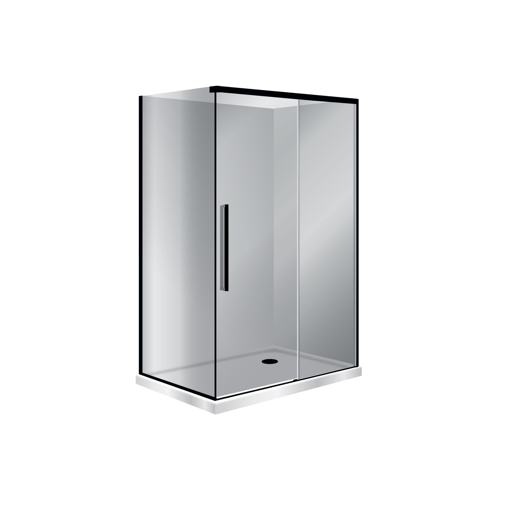 Horizon 2 Sided Sliding Door Shower with Grey Glass gallery detail image