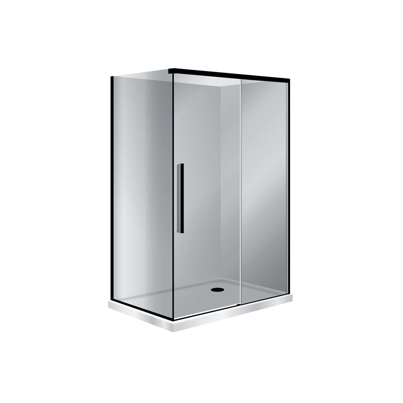 Horizon 2 Sided Sliding Door Shower with Grey Glass gallery detail image