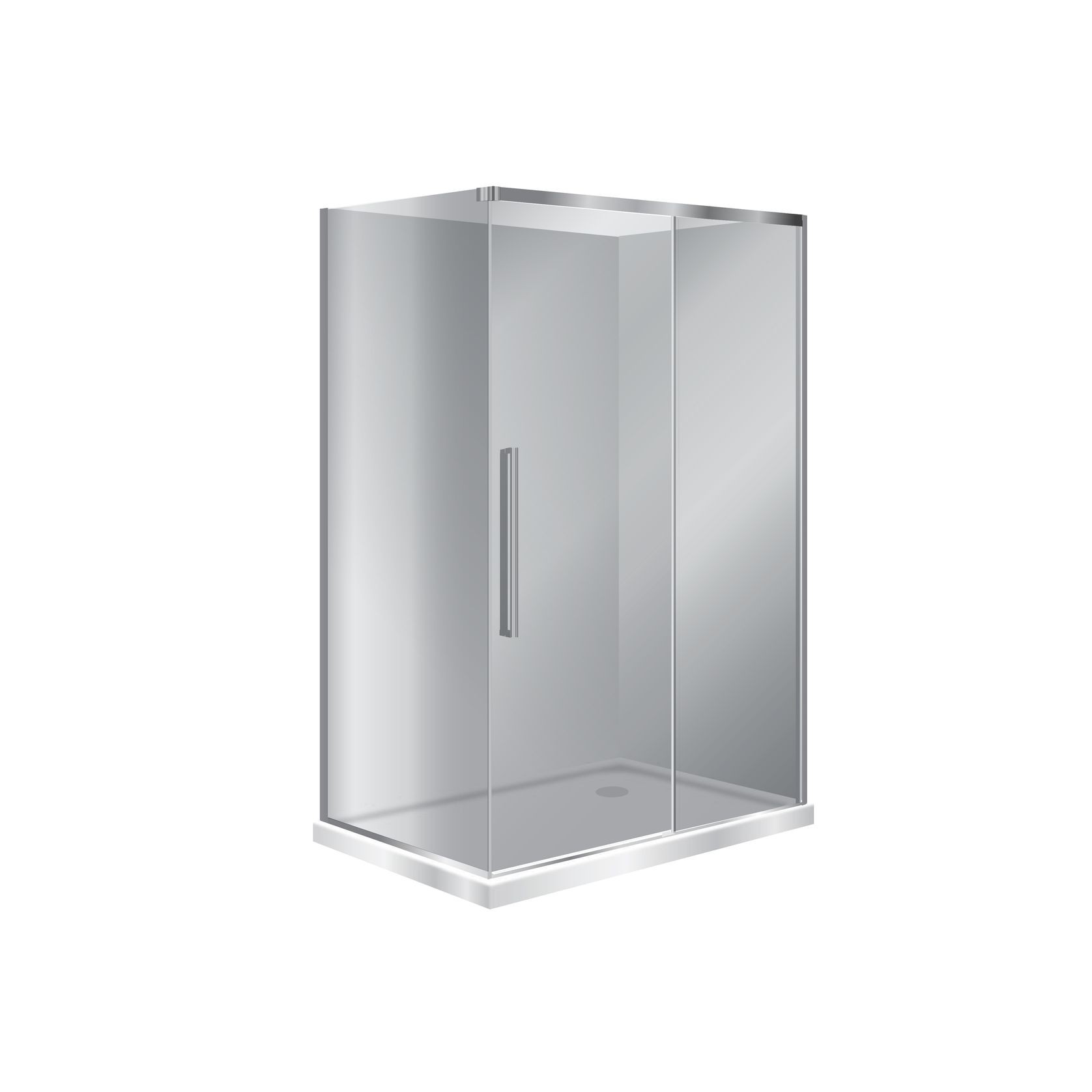 Horizon 2 Sided Sliding Door Shower with Grey Glass gallery detail image