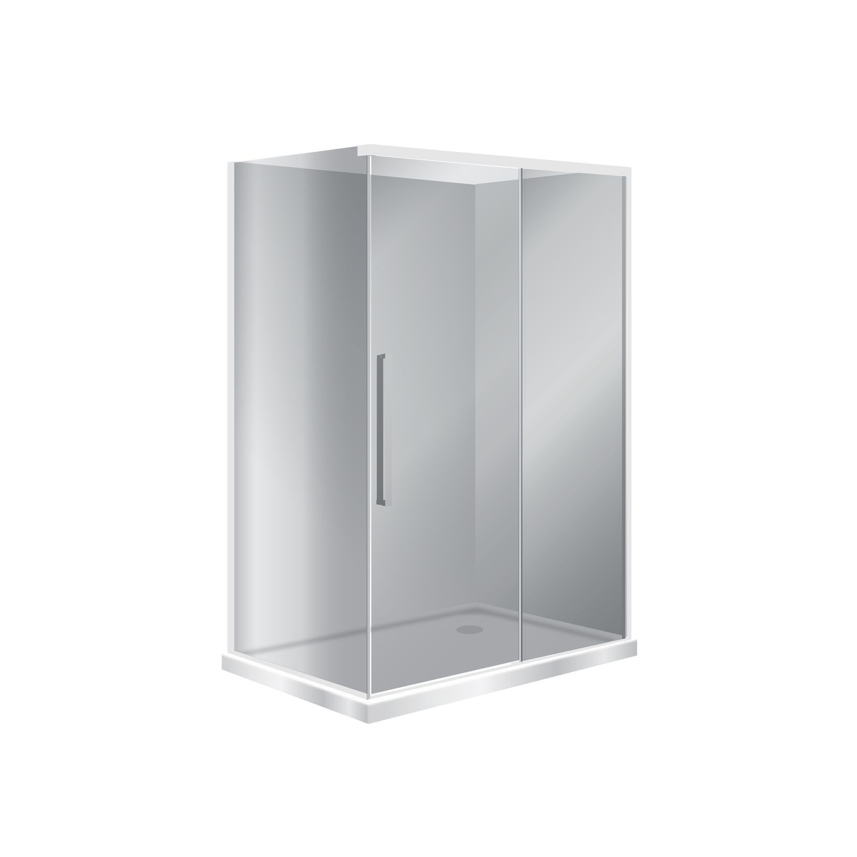 Horizon 2 Sided Sliding Door Shower with Grey Glass gallery detail image