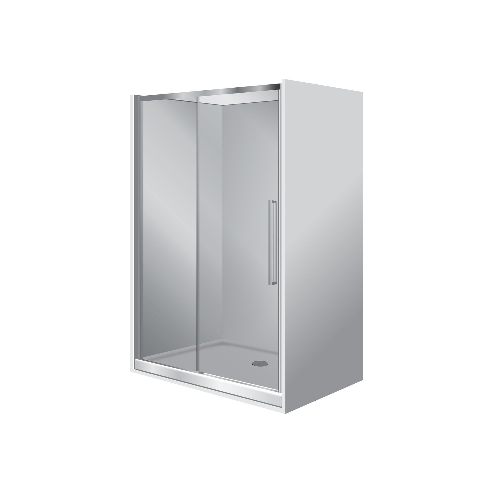 Horizon Alcove Sliding Door Shower with Grey Glass gallery detail image