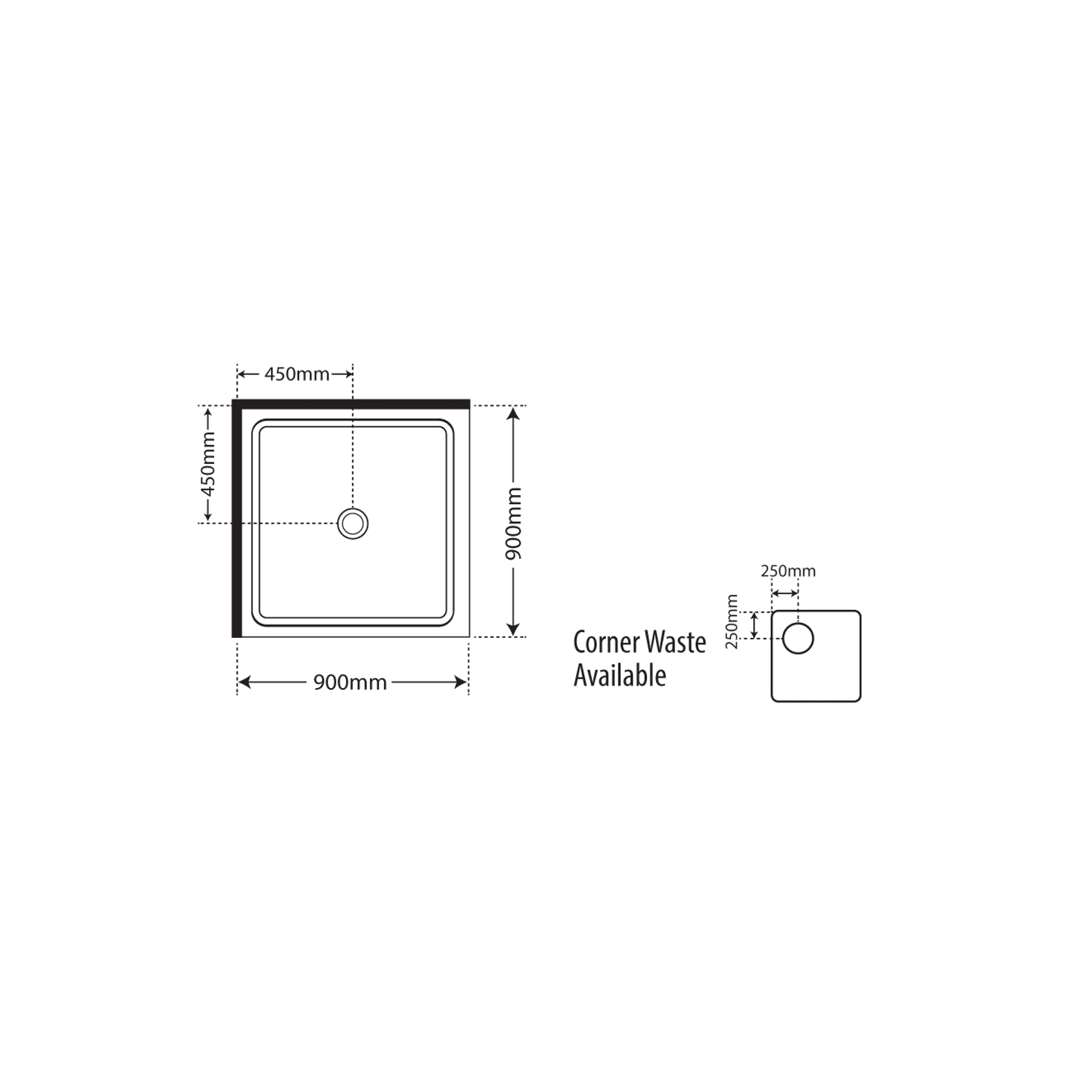 Horizon 2 Sided Pivot Door Shower gallery detail image