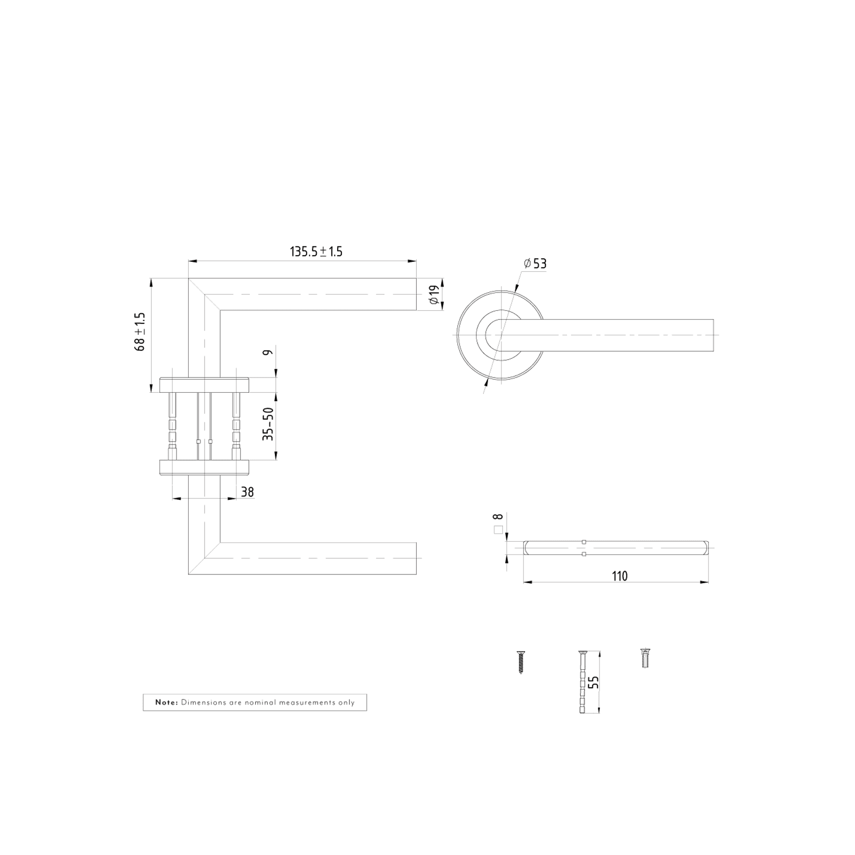 Davis Door Handle | Matte Black gallery detail image