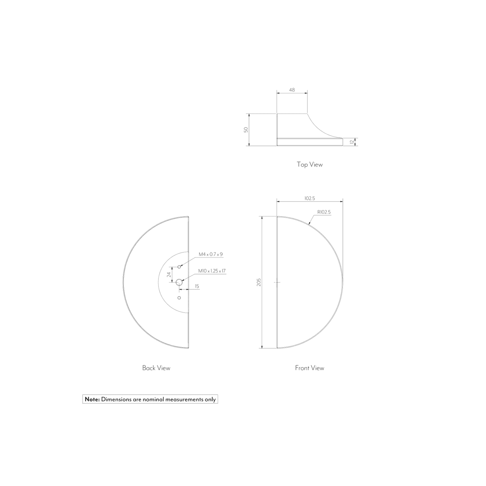 Carrara Half Moon Entry Door Pulls (Single) gallery detail image