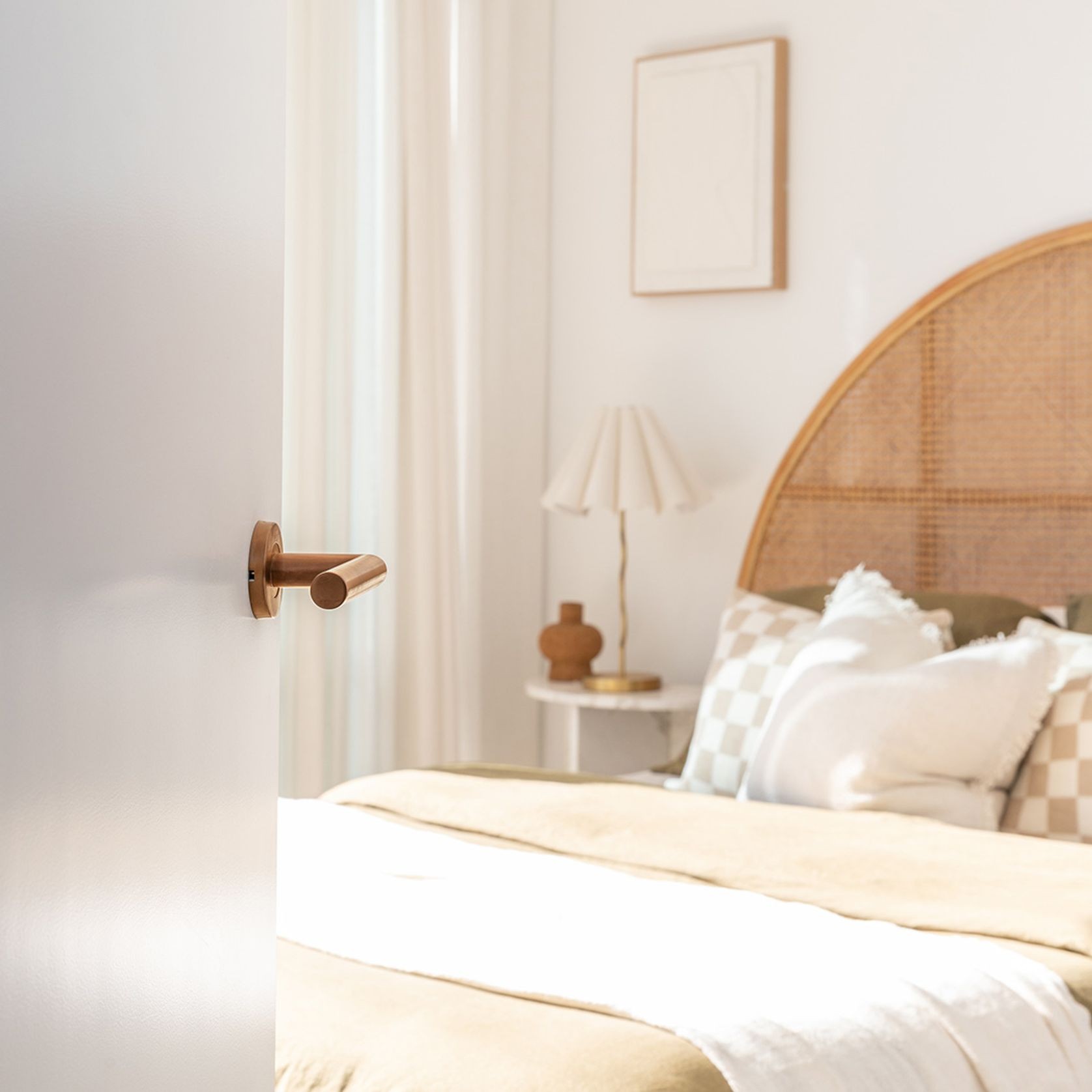 Davis Door Handle | Brushed Copper gallery detail image