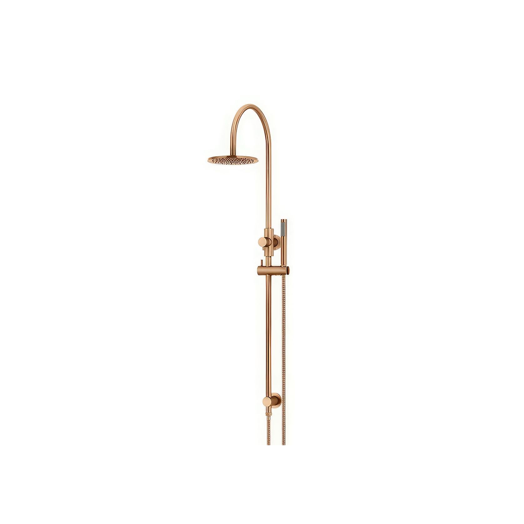Round Gooseneck Overhead Shower Set with 200mm Rose, Single-Function Hand Shower gallery detail image