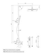 Finley Shower Rail Set - Brushed Gunmetal gallery detail image