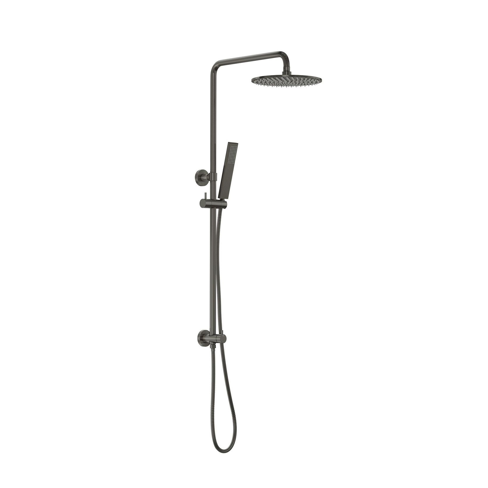 Finley Shower Rail Set - Brushed Gunmetal gallery detail image