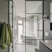 Finley Shower Rail Set - Brushed Gunmetal gallery detail image