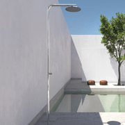 Classy Outdoor Shower w. Mixer Brushed Stainless Steel gallery detail image