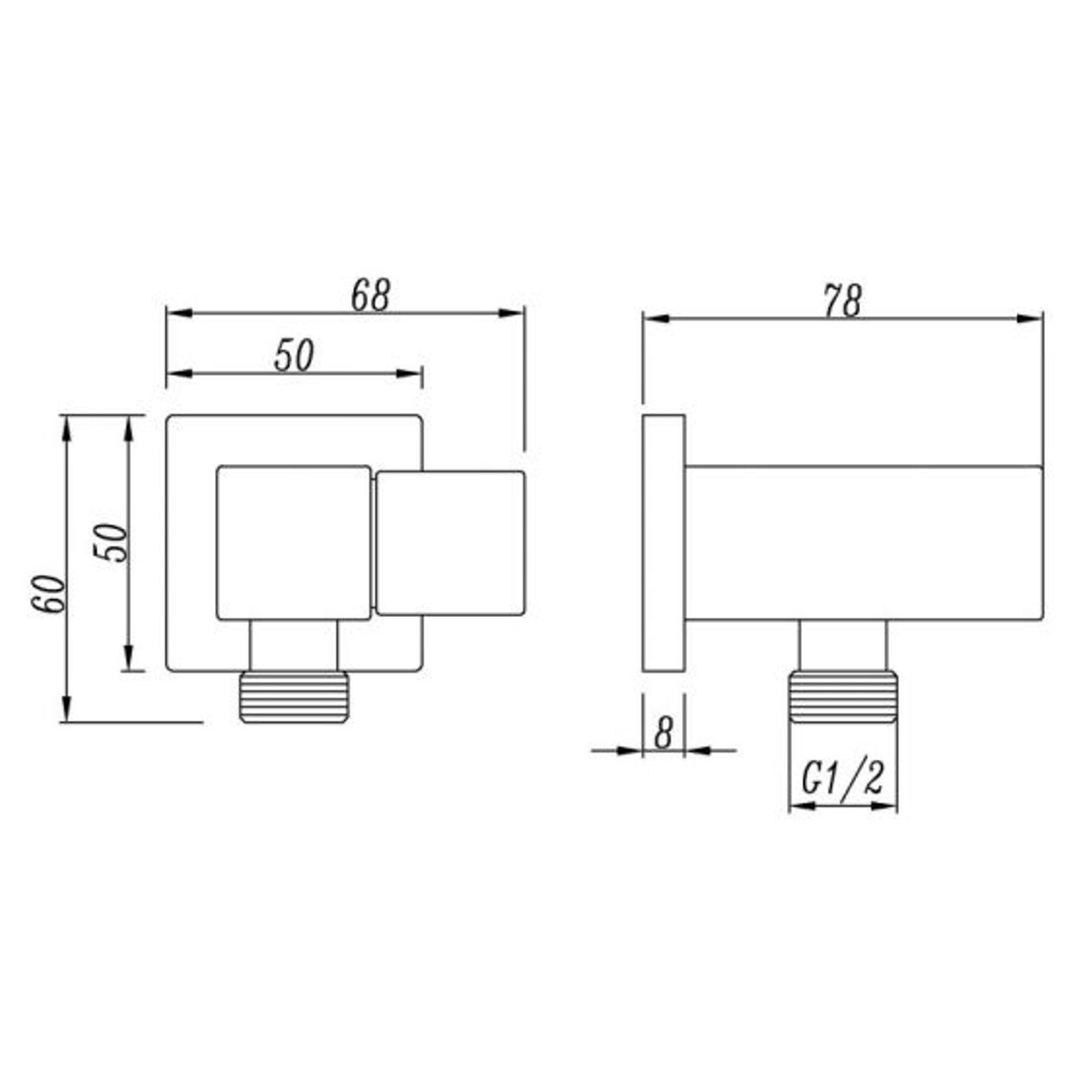 Square Shower Rail Matte Black gallery detail image