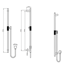 Caddence Shower Rail Brushed Brass gallery detail image