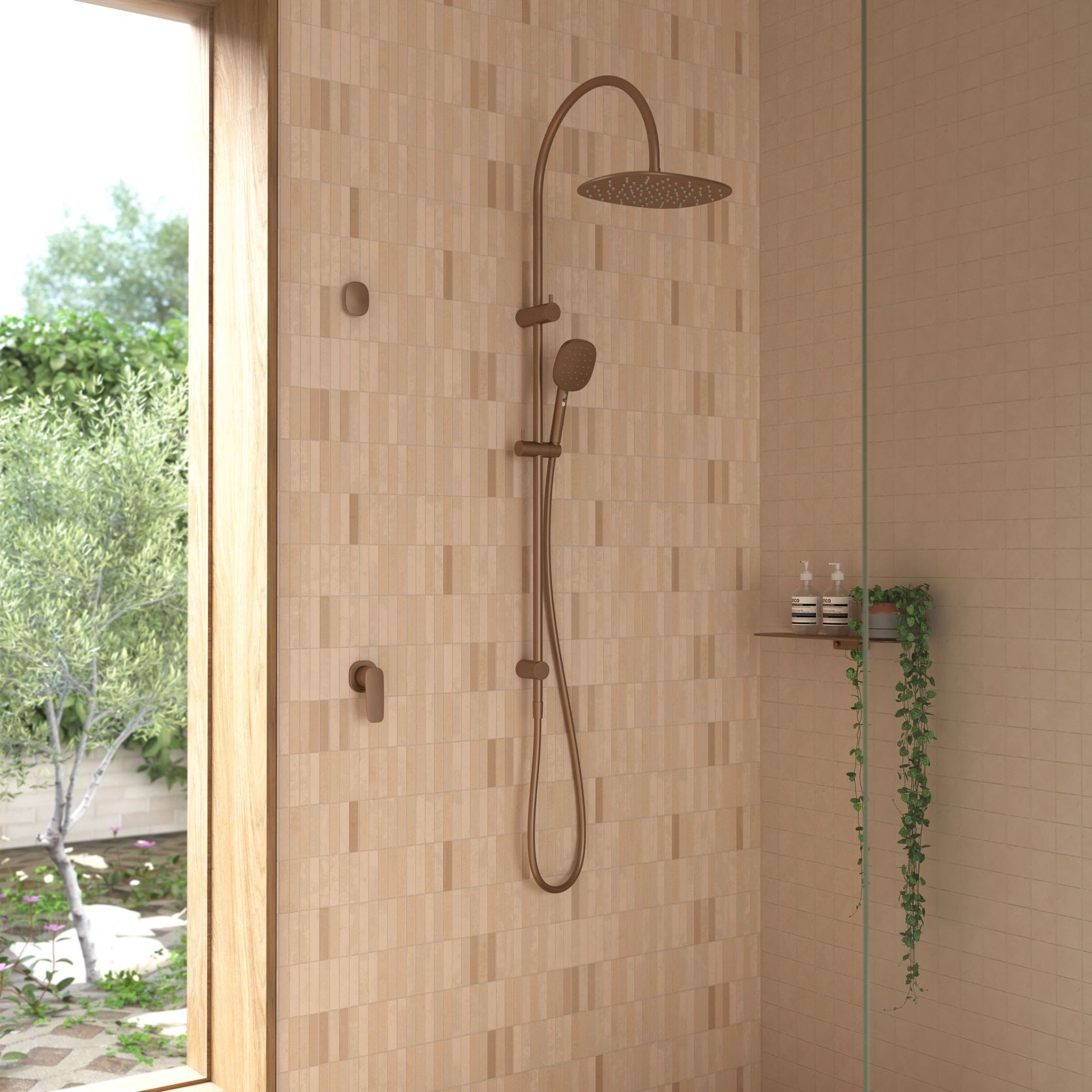 Contura II Rail Shower with Overhead gallery detail image