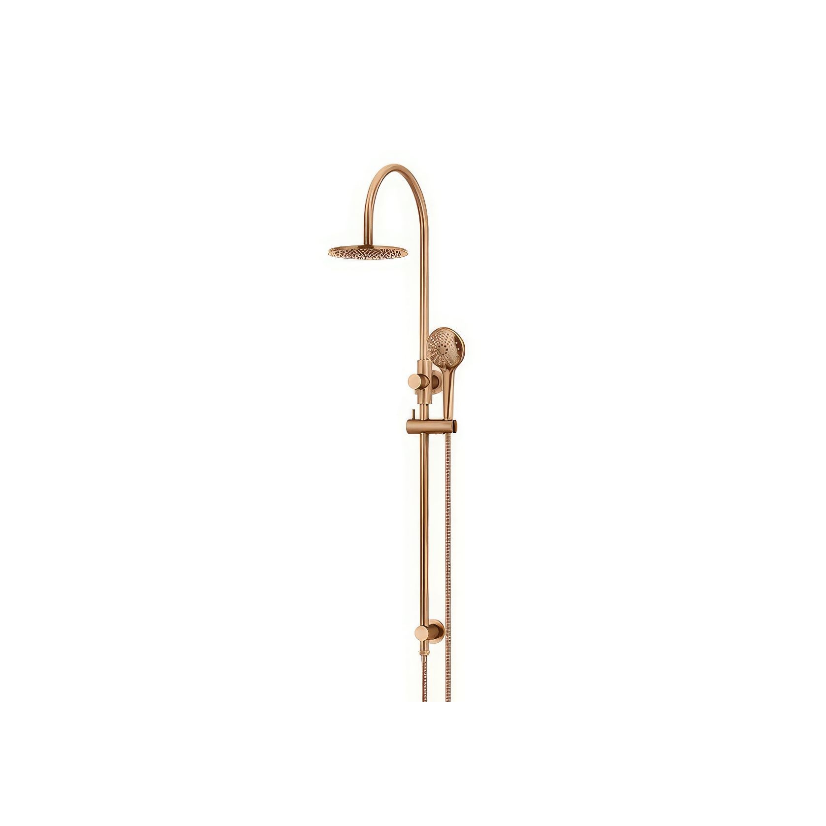 Round Gooseneck Overhead Shower Set with 200mm Rose, Three-Function Hand Shower gallery detail image