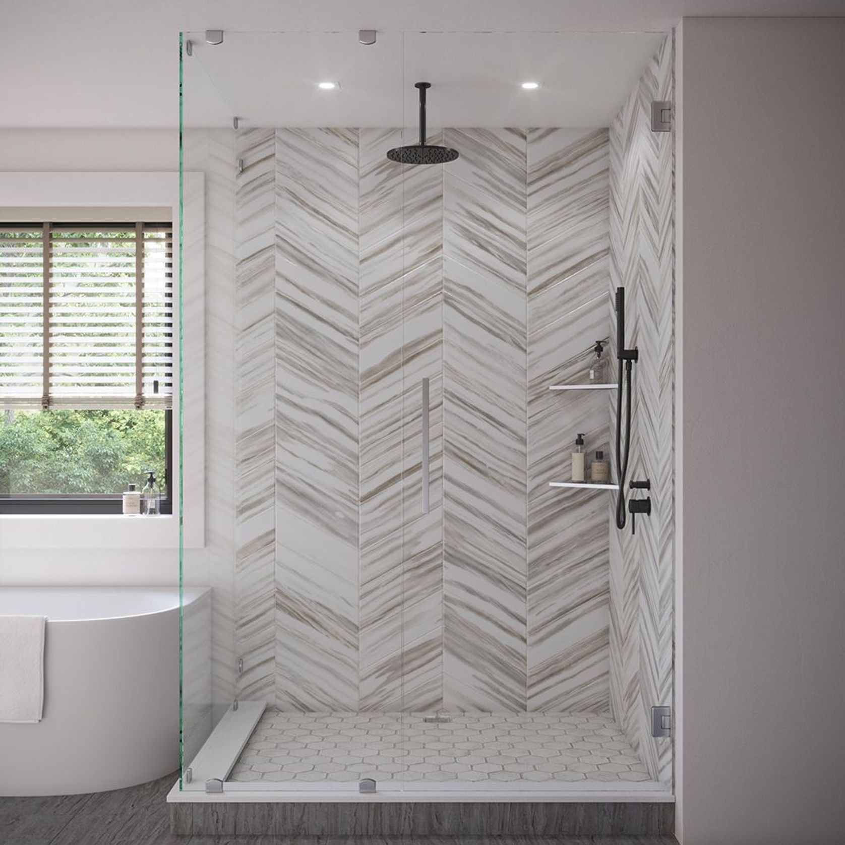 Mira Matte Black Ceiling Shower Arm gallery detail image