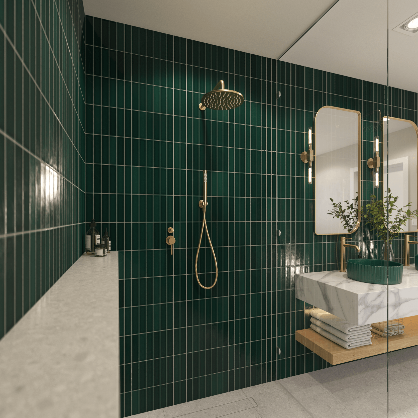 Mira Brushed Brass Gold Curved Shower Arm gallery detail image