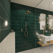 Mira Brushed Brass Gold Curved Shower Arm gallery detail image