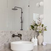 Finley Shower Rail Set - Brushed Gunmetal gallery detail image